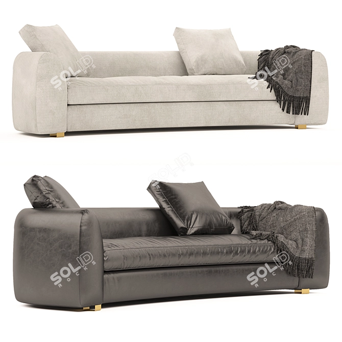 Modern Comfort Chubby Sofa 3D model image 1