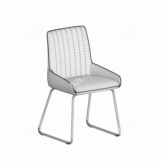 Elegant Velvet Upholstered Dining Chair 3D model image 1