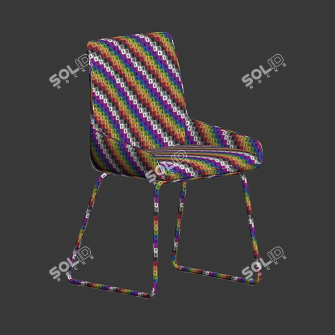 Elegant Velvet Upholstered Dining Chair 3D model image 2