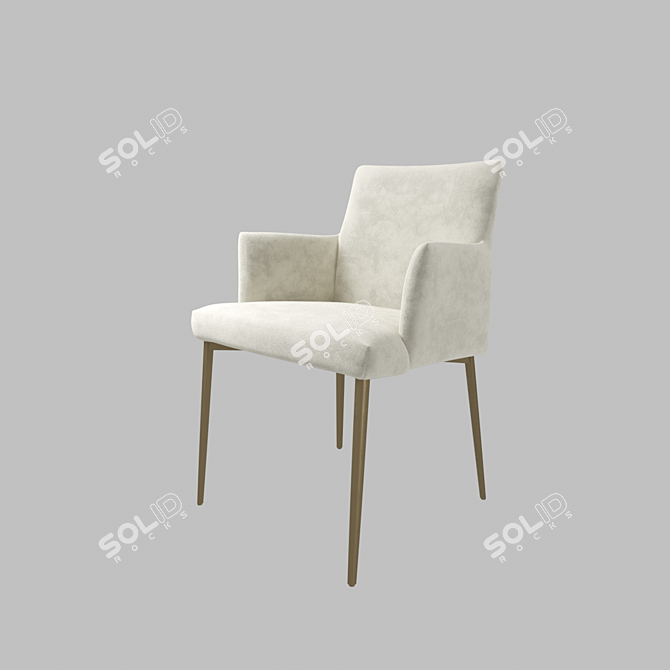 Sleek Steel Armchair: Bontempi Mila 3D model image 1