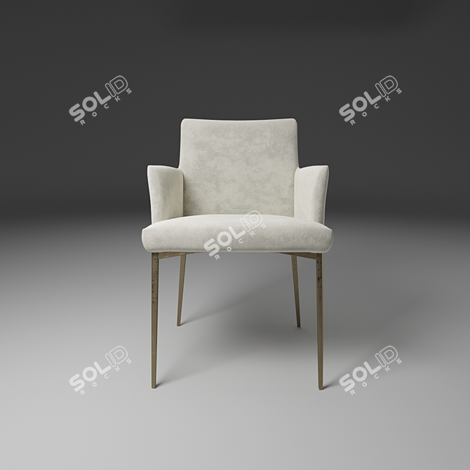 Sleek Steel Armchair: Bontempi Mila 3D model image 2