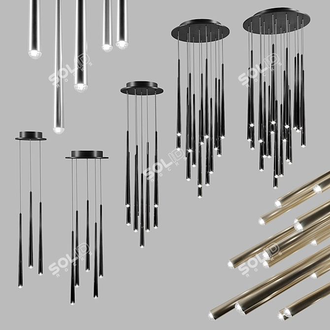 Cascade Modern Forms Disc Lights - 3/5/9/15/21 Bulbs 3D model image 1