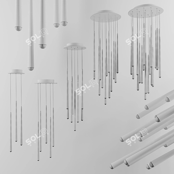 Cascade Modern Forms Disc Lights - 3/5/9/15/21 Bulbs 3D model image 2