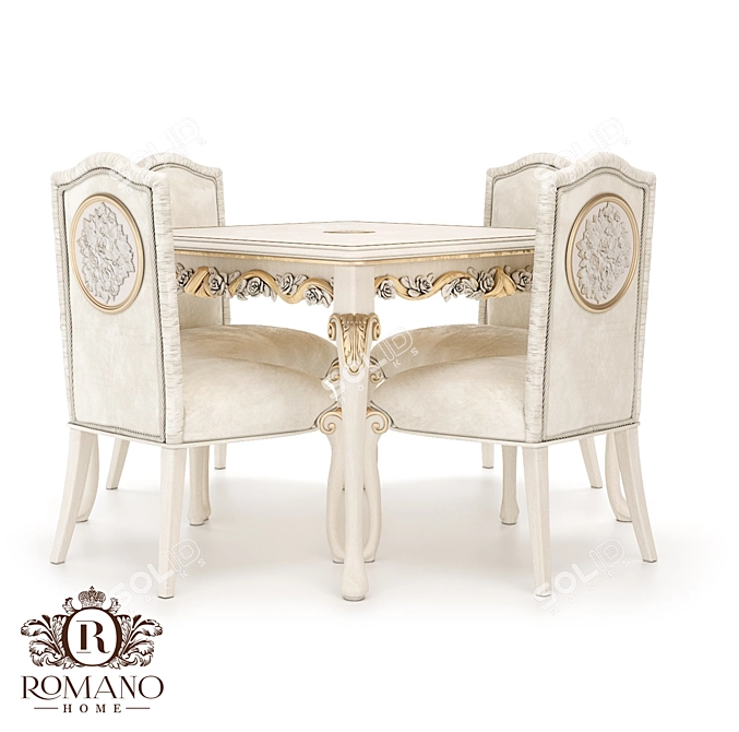 Handcrafted Nicole Romano Home Dining Set 3D model image 1