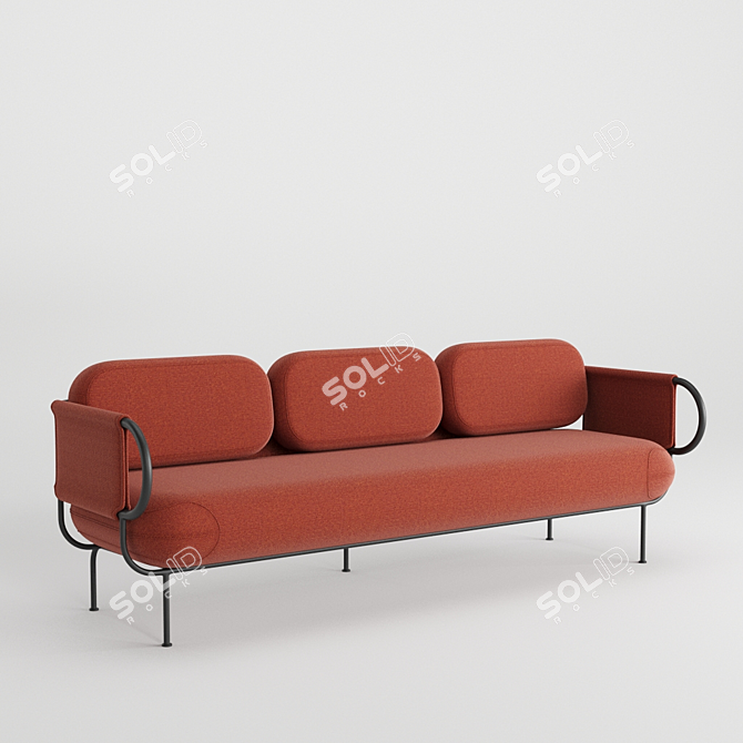 Nave Lounge 2-Seat: Stylish Seating Solution 3D model image 2