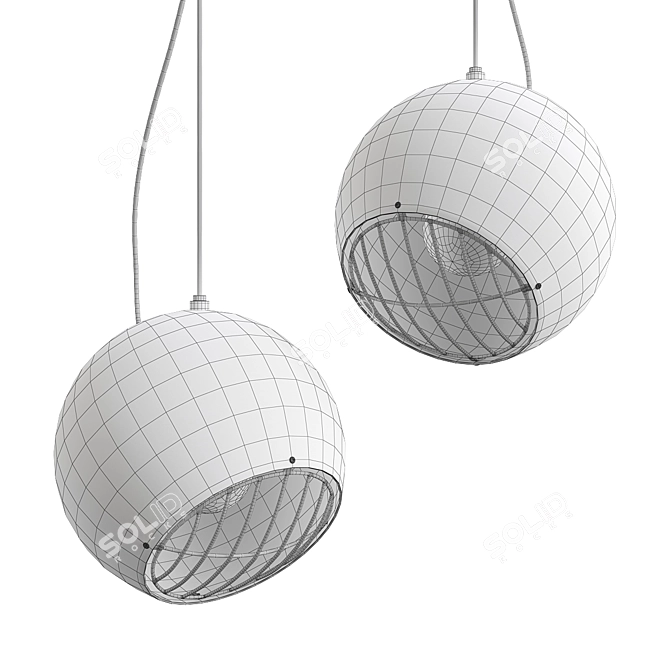 Vintage Headlamp Pendant Light 3D model image 2