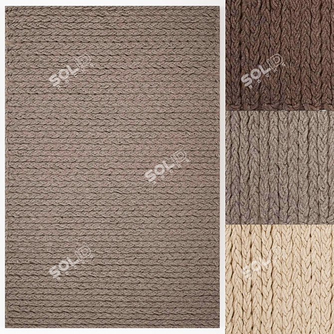 BUMP Braids Rug Set 3D model image 1