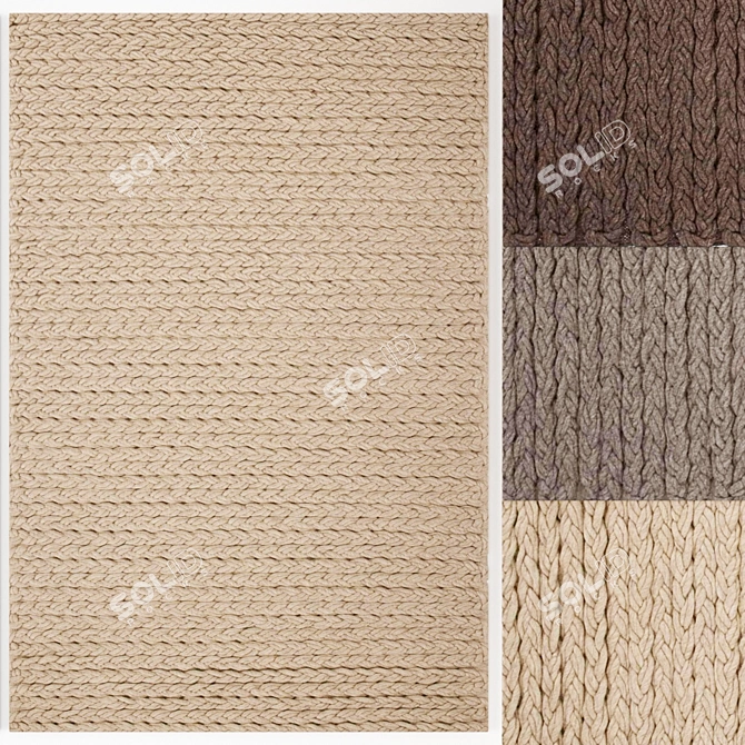 BUMP Braids Rug Set 3D model image 2