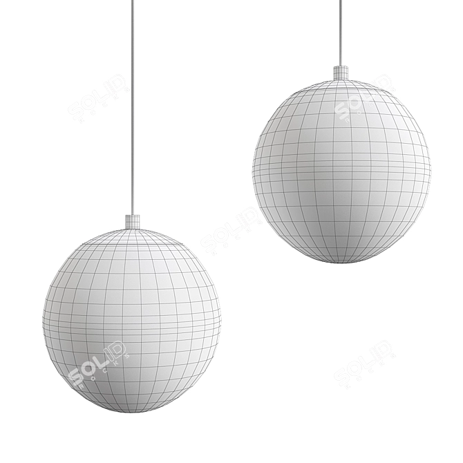 Glowing Glass Orb Light Fixture 3D model image 2