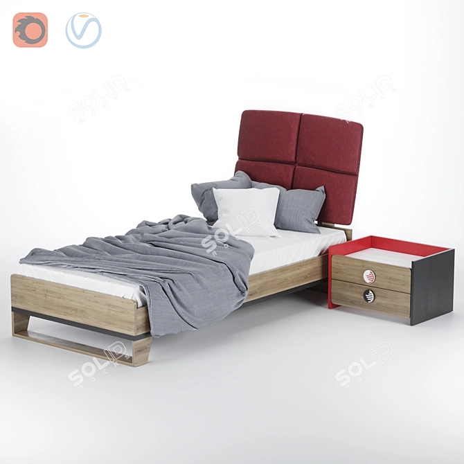 Modern Childroom Furniture Set 3D model image 12