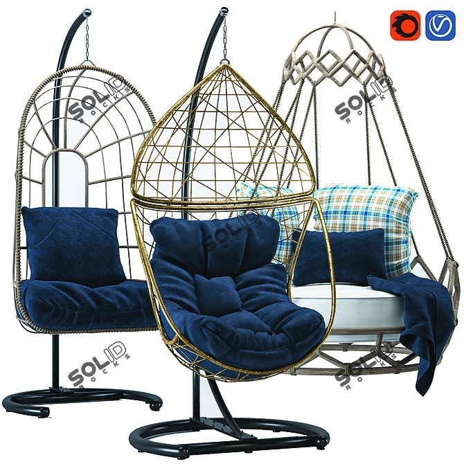 Elevate-Your-Space Hanging Chair 3D model image 1