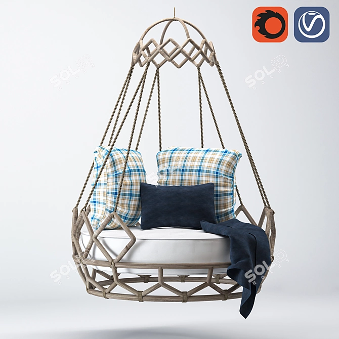 Elevate-Your-Space Hanging Chair 3D model image 2