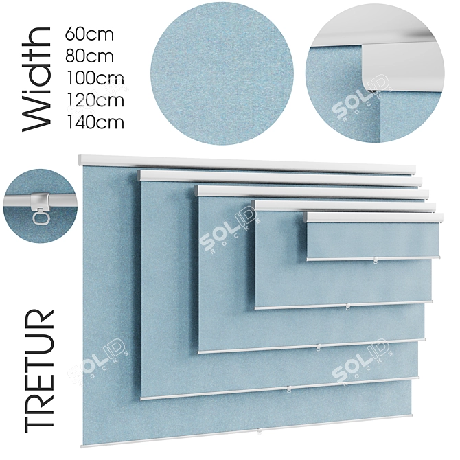 TRETUR: Ikea Blue Block-Out Roller Blind 3D model image 1