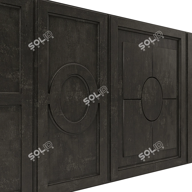 Vintage Wood Panel Bar Set 3D model image 2