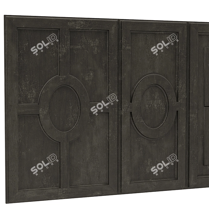 Vintage Wood Panel Bar Set 3D model image 3