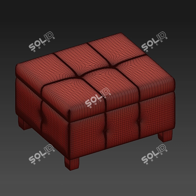 Sleek Bonded Leather Ottoman 3D model image 3