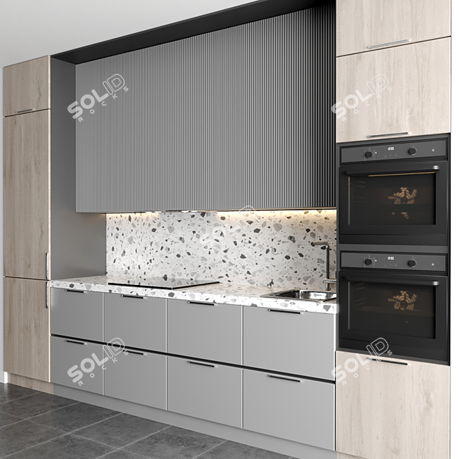 Modern Kitchen Interior 3D Model 3D model image 2