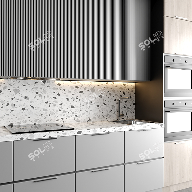 Modern Kitchen Interior 3D Model 3D model image 3