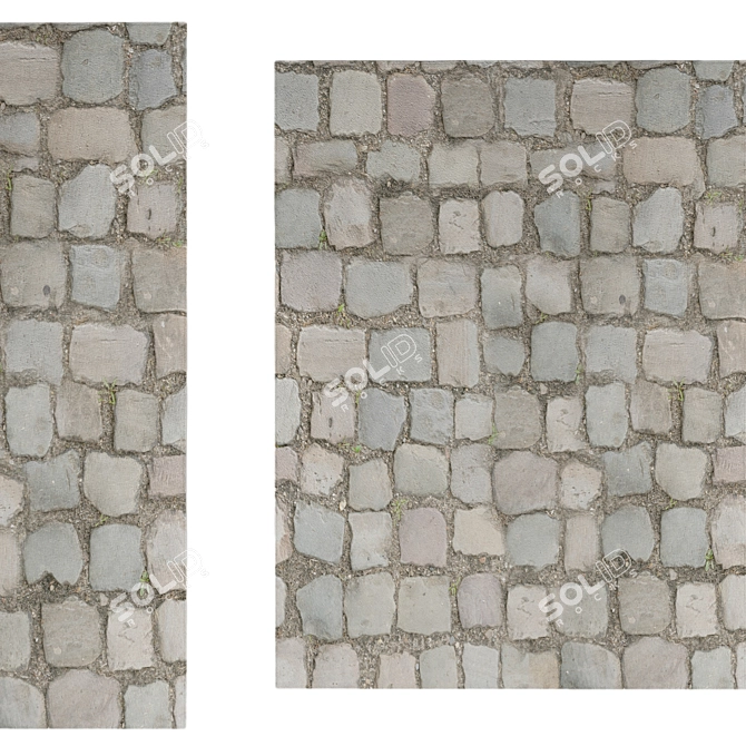 Rustic Cobblestone Flooring 3D model image 1