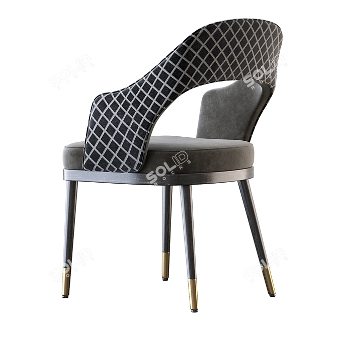 Premium Wooden Ergonomic Chair - High Quality & Soft Stainless Steel 3D model image 2