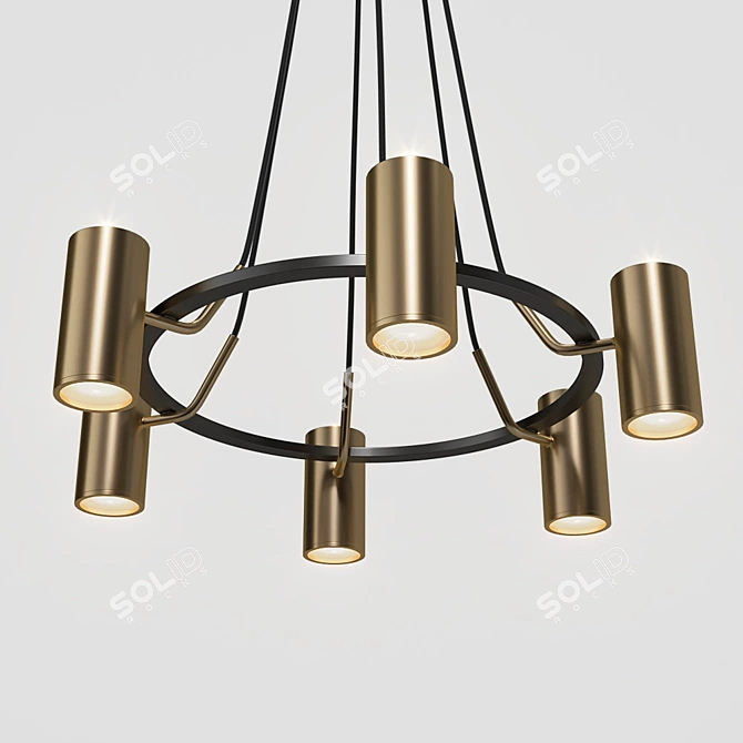 Luxury 6-Lamp Unity Chandelier 3D model image 2