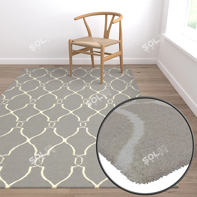 Luxury Carpet Set: Textured Collection 3D model image 5