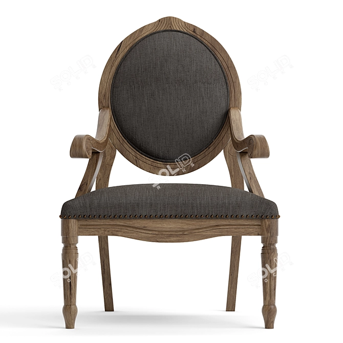 Madison Park Wood Armchair 3D model image 2