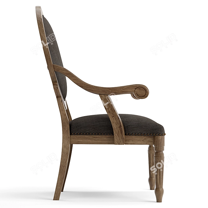 Madison Park Wood Armchair 3D model image 3