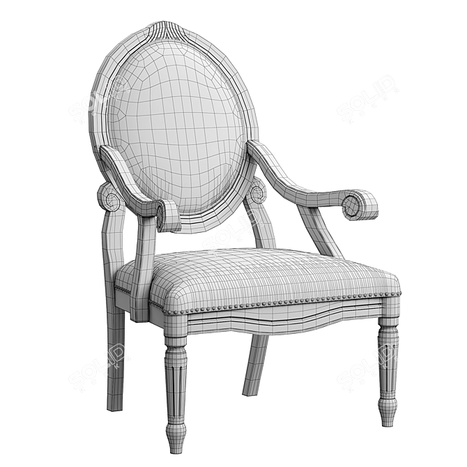 Madison Park Wood Armchair 3D model image 5