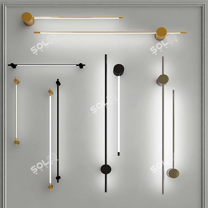 Sleek LED Wall Light: KEMMA & THIN Wall Collection 3D model image 2