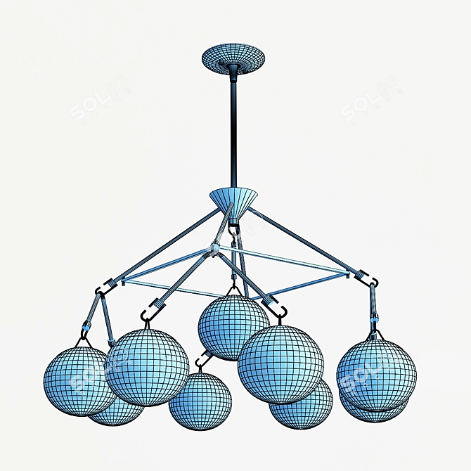 Orion 30-Inch Nine-Light Chandelier - Majestic Illumination at its Finest 3D model image 4