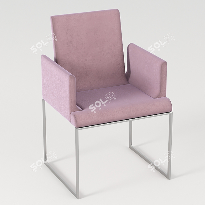 Minimalist Velvet Chair: Hemingway by Casadesus 3D model image 1