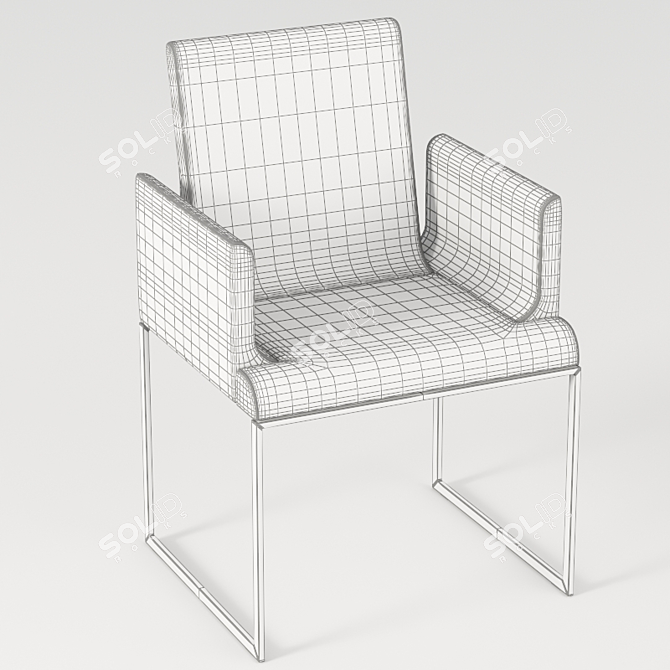 Minimalist Velvet Chair: Hemingway by Casadesus 3D model image 2