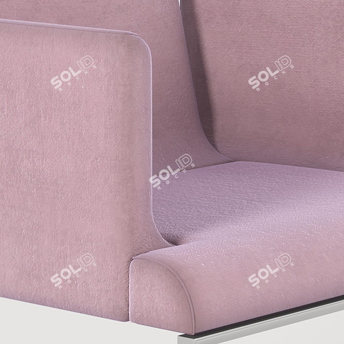 Minimalist Velvet Chair: Hemingway by Casadesus 3D model image 5