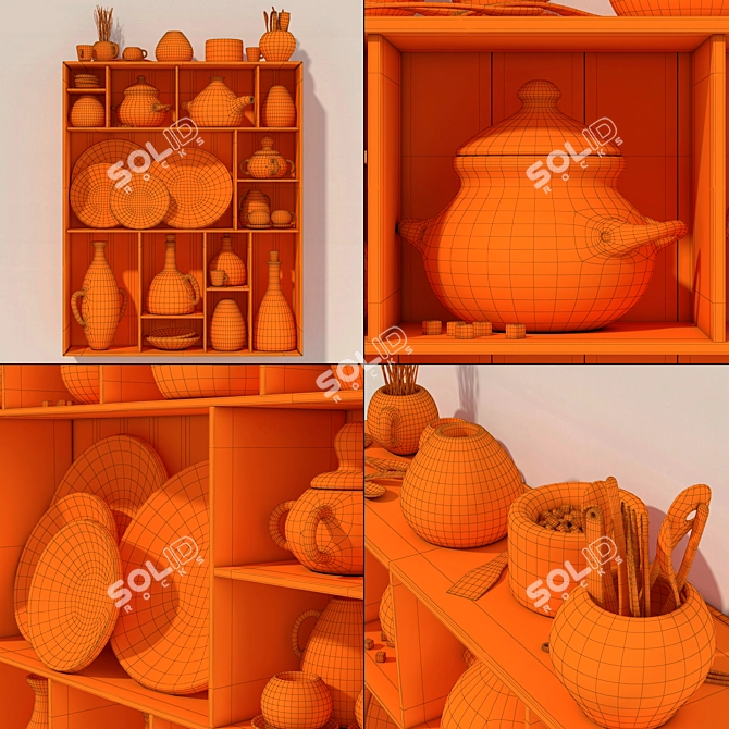 Clay Patterned Dish Rack 3D model image 5