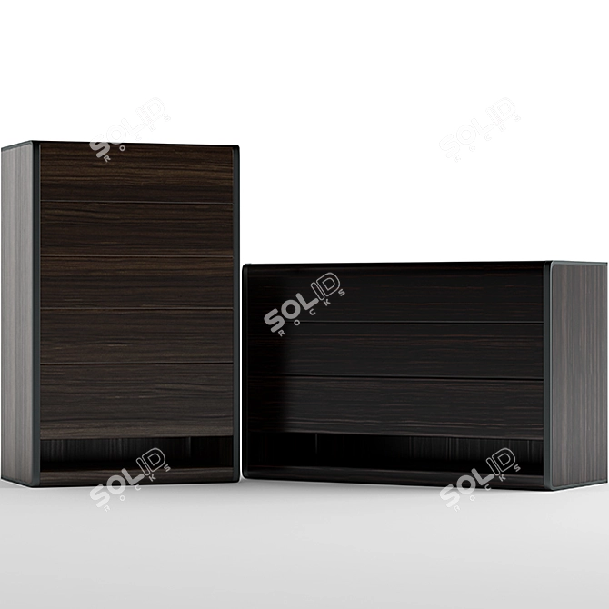 Elegant Arc Chest Drawers 3D model image 1