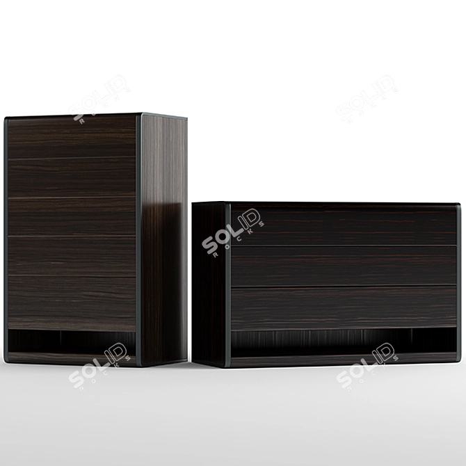 Elegant Arc Chest Drawers 3D model image 2