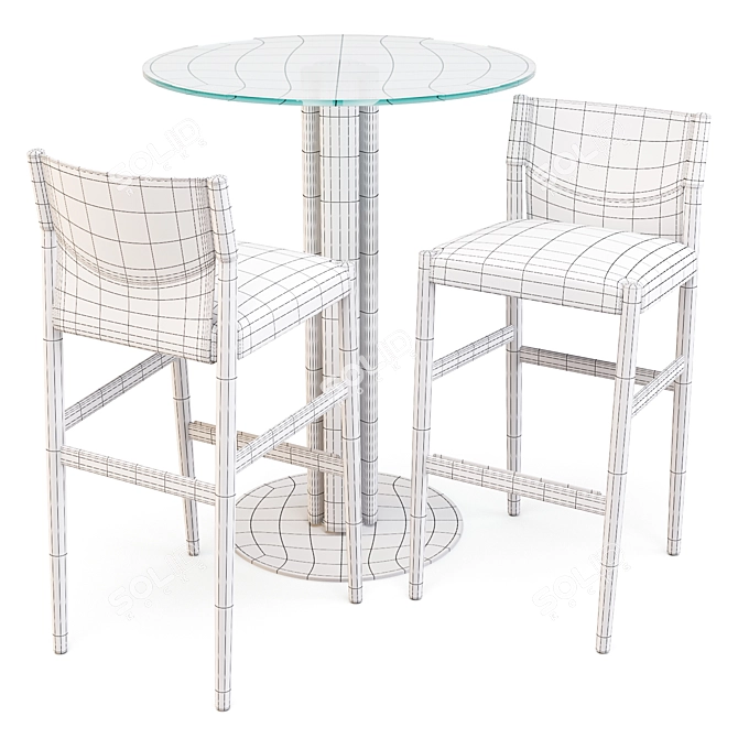 Eleganza: Porada Italian Bar Set with Quadrifoglio Bistrot Table and Sveva Stools 3D model image 5