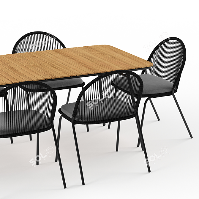 Shann Chair & Soumaya Table: Stylish and Versatile Furniture Set 3D model image 2