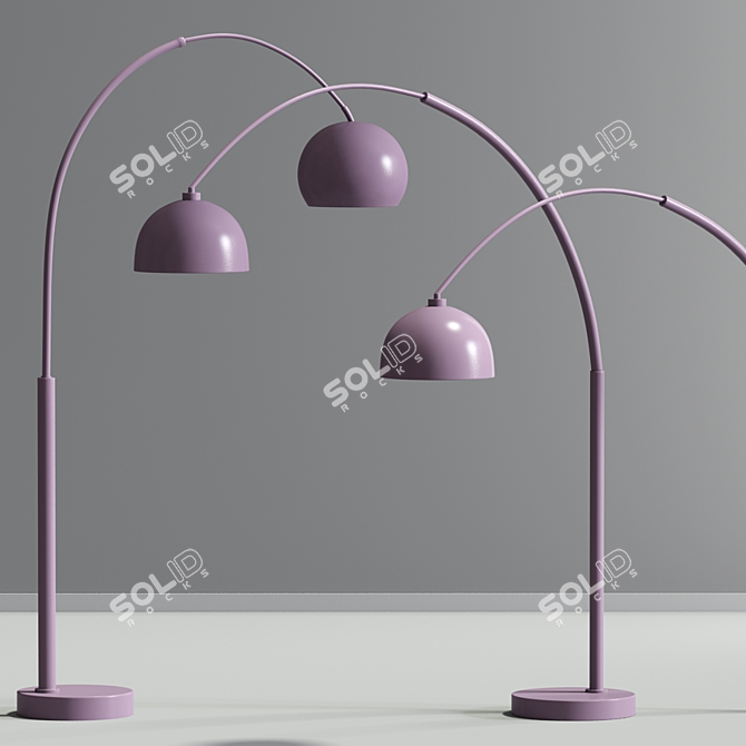 Sleek Arc Floor Lamps 3D model image 2