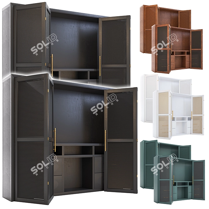 Versatile Wardrobe Set with Cover Options 3D model image 2