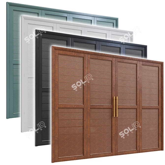 Versatile Wardrobe Set with Cover Options 3D model image 3