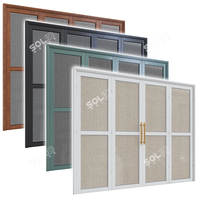 Versatile Wardrobe Set with Cover Options 3D model image 4