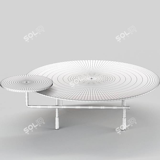 Modern Wooden Coffee Table 3D model image 4
