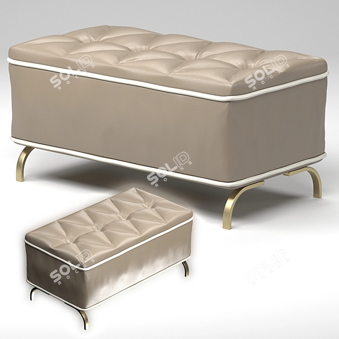 Cozy Cushioned Stool 3D model image 1