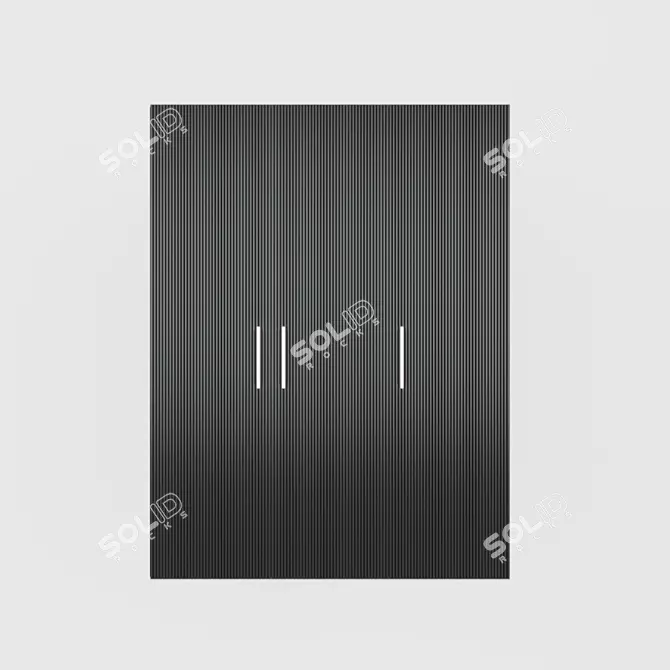 Corrugated Door Wardrobe 3D model image 2