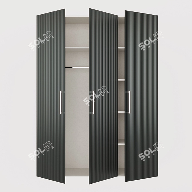 Corrugated Door Wardrobe 3D model image 5