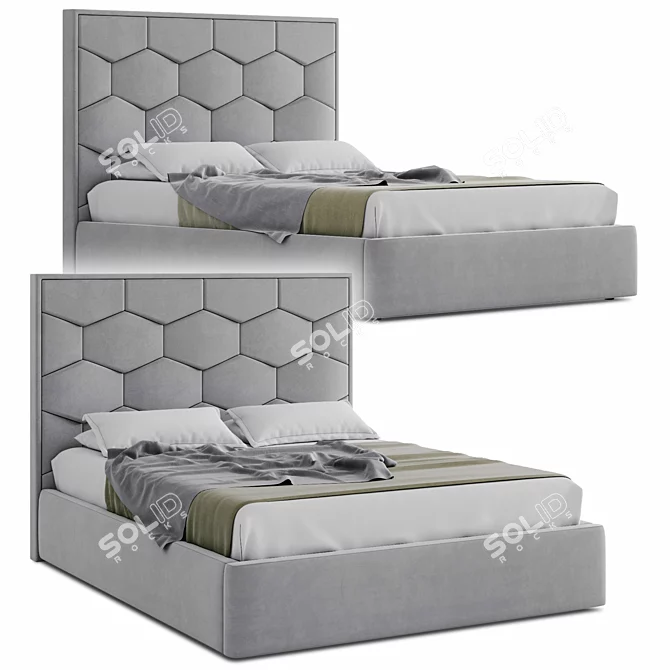 Modern Sleek Sota Bed 3D model image 1