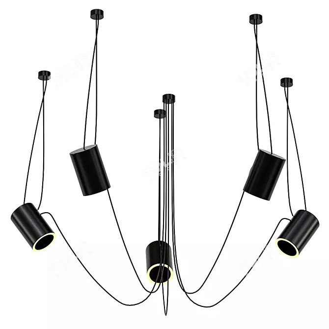  Sleek Hanging Lamp: DUBU 9028 Shilo 3D model image 1