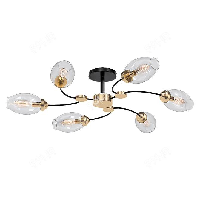 Stylish Megapolis 6-Light Pendant 3D model image 1